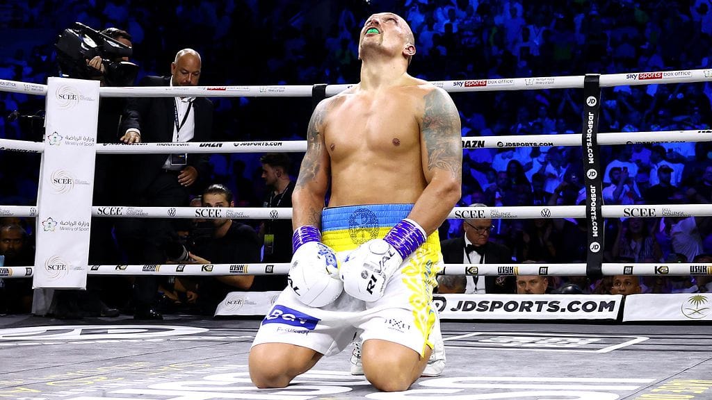 Ukrainalaissankari Oleksandr Usyk on yhä voittamaton ammatilaiskehässä.