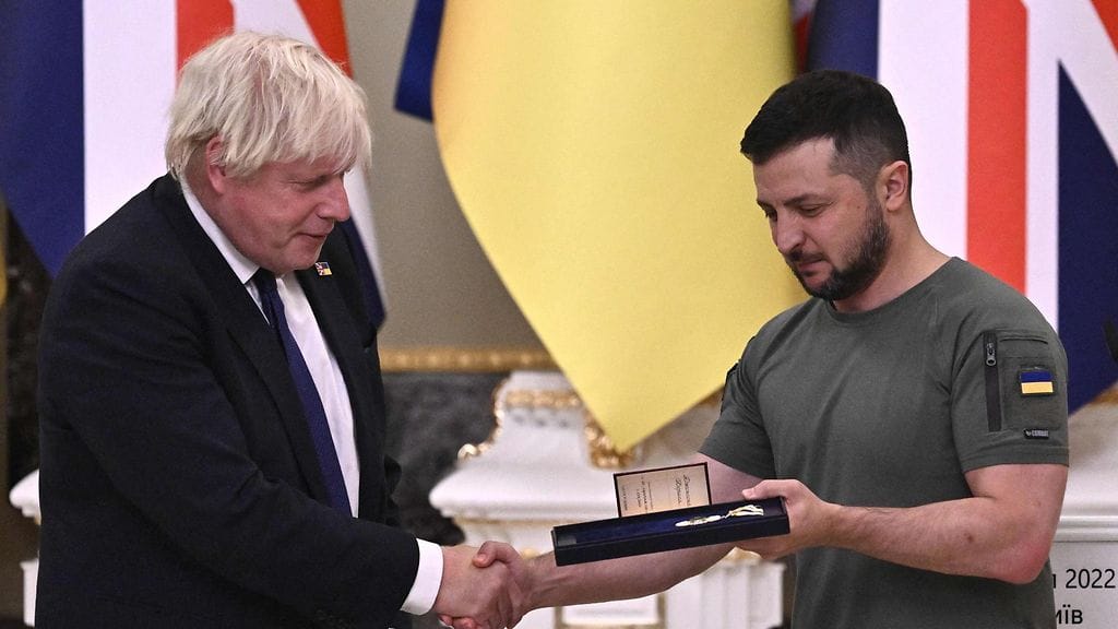 LK 24.8.2022 Britannian pääministeri Boris Johnson ja Ukrainan presidentti Volodymyr Zelenskyi.