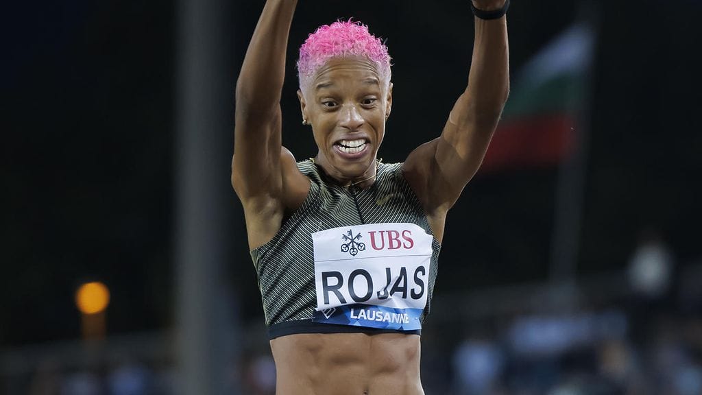 Yulimar Rojas loikki 15,31 Lausannen Timanttiliigassa.