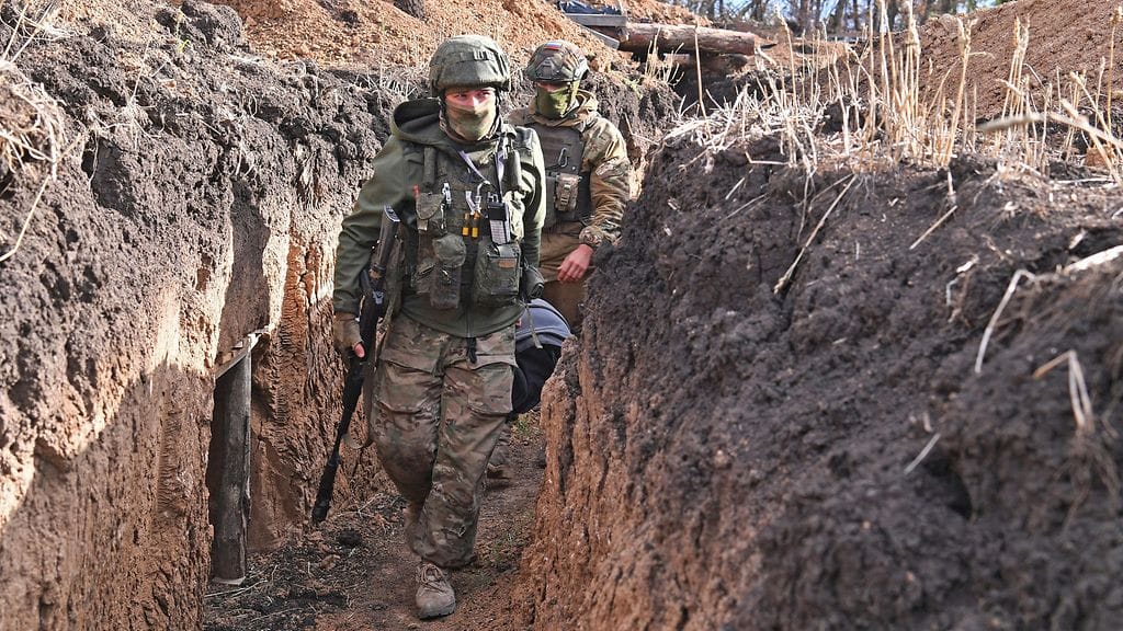 Venäläissotilaita Ukrainassa syyskuussa – kuva on Venäjän valtiomedian julkaisema.