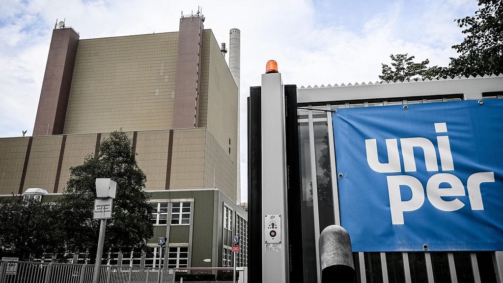 Uniperin hiilivoimalan sisäänkäynti Petershagenissa, Saksassa.