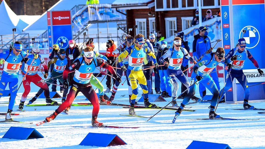 Kuva Kontiolahden maailmancup-kilpailuista maaliskuulta 2022.