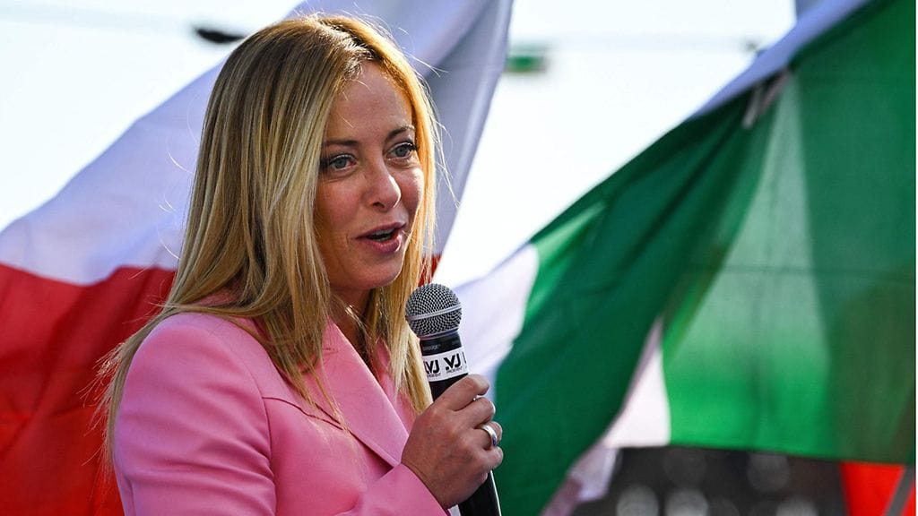 Giorgia Meloni vaalitilaisuudessa 23. syyskuuta.
