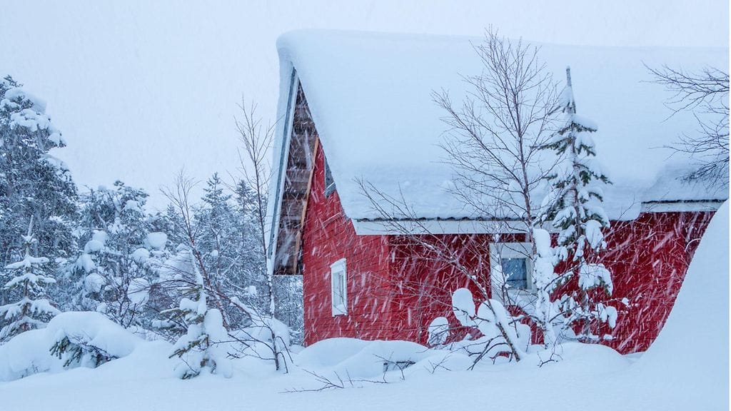 aop mökki kesämökki talvi lumi