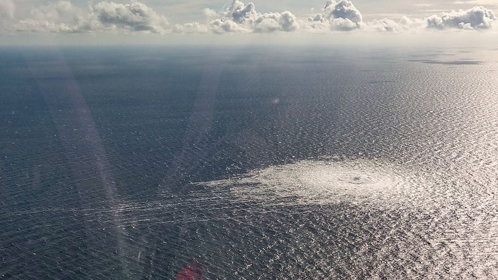 Merenalaisesta Nord Stream 2 -kaasuputkesta vuoti metaania syyksuussa 2022.