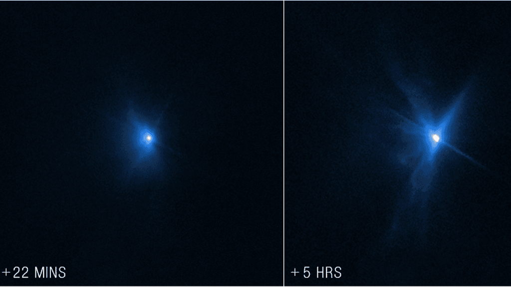 Nasan aluksen törmäystesti Dimorphos-asteroidiin sai sen kirkkauden kolminkertaistumaan