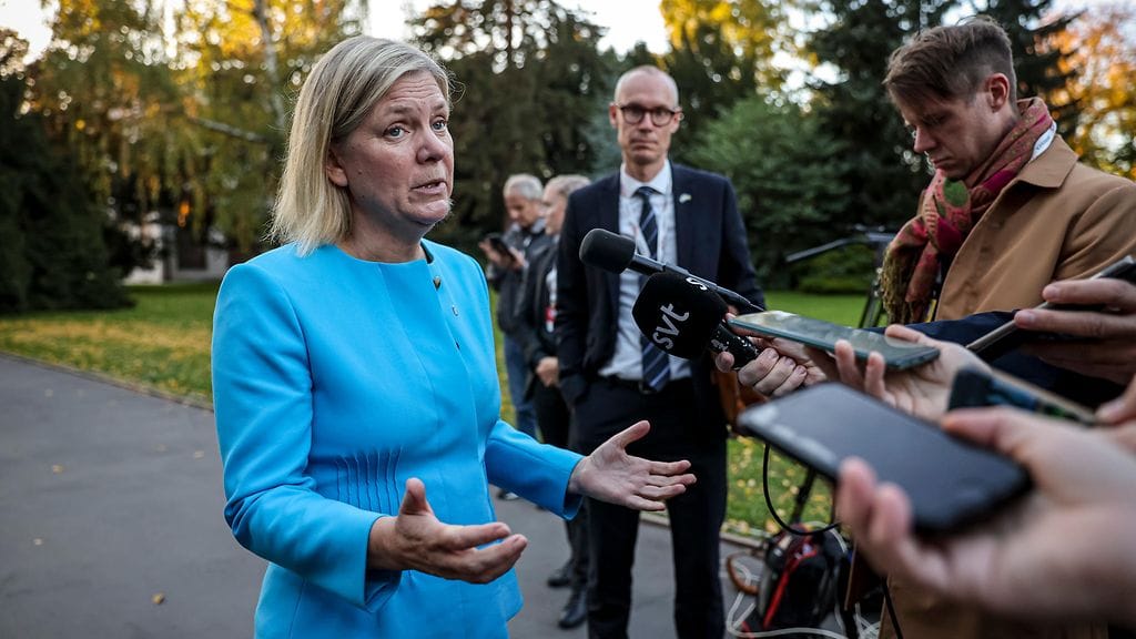 Ruotsin pääministeri Andersson Tshekissä.