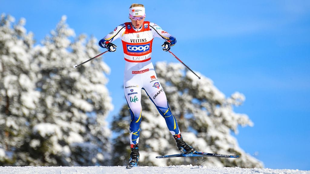 Maja Dahlqvist maailmancupin kisoissa Lahdessa helmikuussa 2022.