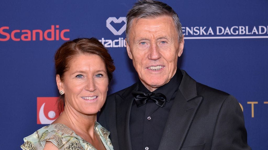 Börje Salming Pia-vaimonsa kanssa tammikuussa 2020.