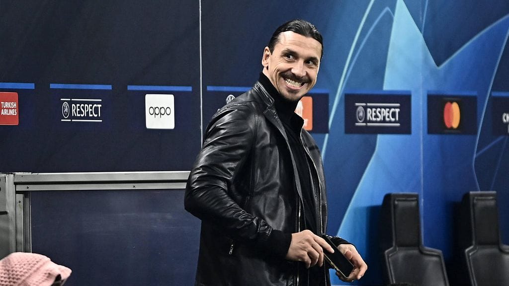Zlatan Ibrahimovic oli katsomossa, kun AC Milan kohtasi Salzburgin Mestarien liigassa.