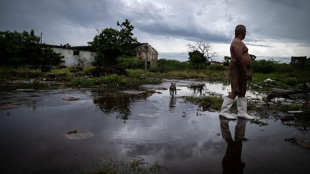 Tulvan aiheuttamia tuhoja Venezuelassa lokakuun alussa.