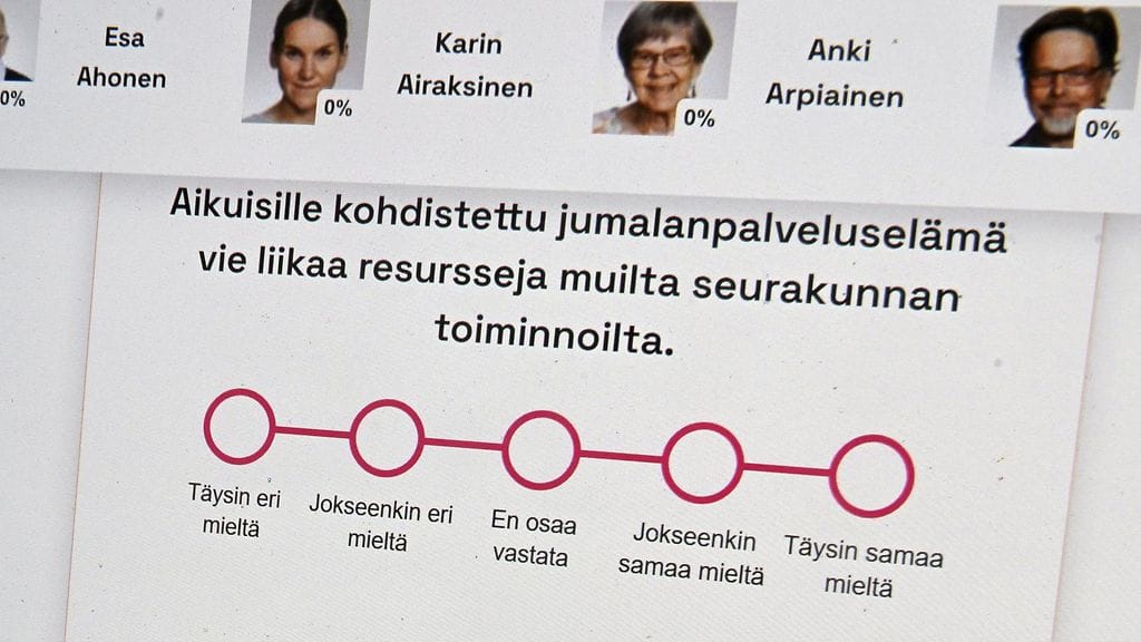 Seurakuntavaalien vaalikone Helsingissä 4. marraskuuta.