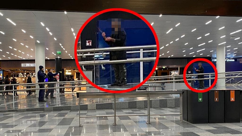 Silminnäkijän kuva tilanteesta Helsinki-Vantaan lentokentällä.