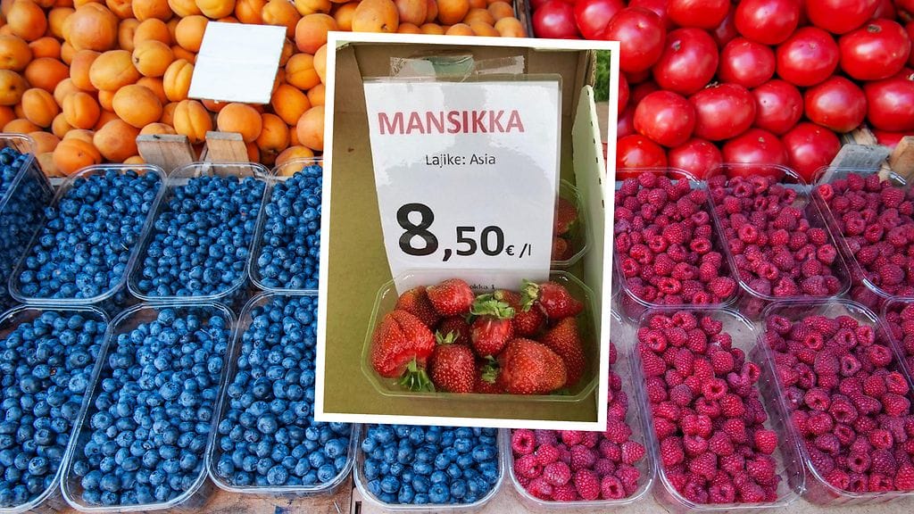 Viranomaiset suorittivat kesällä tehovalvontaa. Kuvan mansikoista puuttui kokonaan alkuperämerkintä.