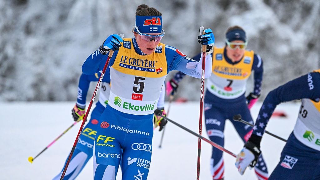 Krista Pärmäkoski Rukalla sunnuntaina.