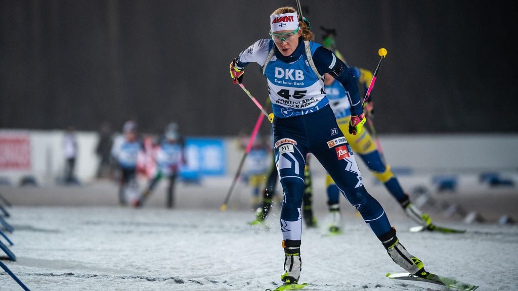 Suvi Minkkinen hiihti uransa parhaimman sijoituksen Kontiolahden takaa-ajokilpailussa.