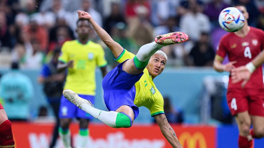 Brasilian Richarlison on vastannut yhdestä MM-kisojen hienoimmista osumista.