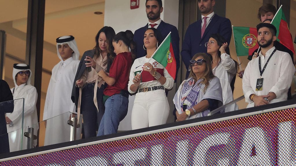 Cristiano Ronaldon tyttöystävä Georgina Rodriguez oli seuraamassa Portugalin ja Marokon välistä ottelua MM-kisoissa.
