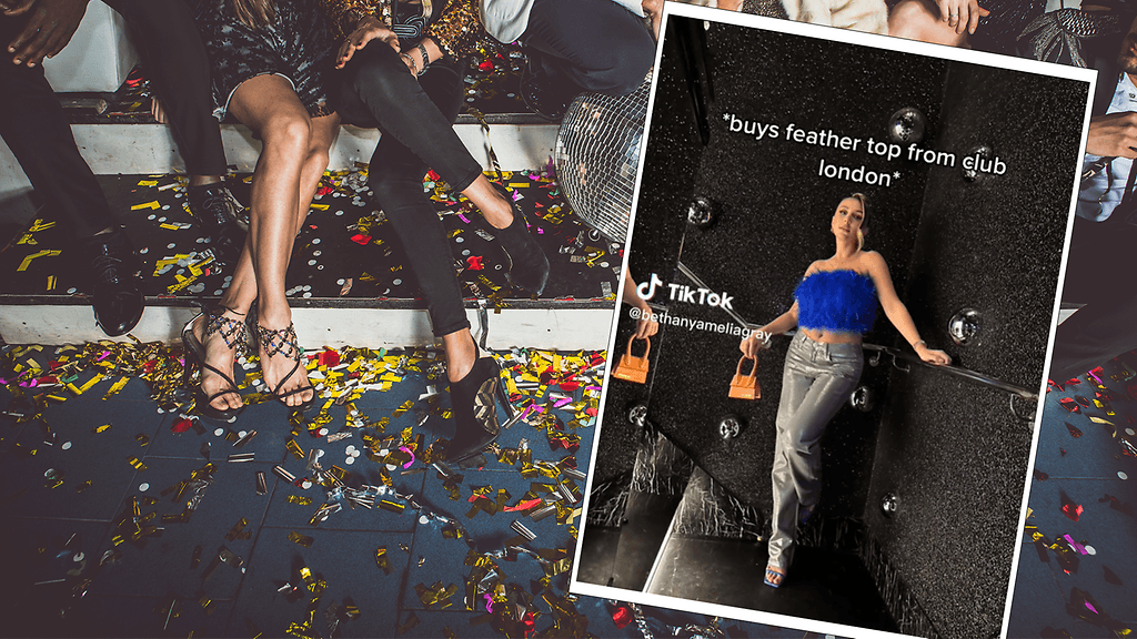 Brittinaisen sähkönsininen toppi värjäsi naisen ihon muistuttamaan Smurffia.