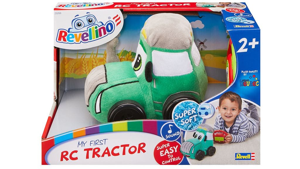 Takaisinvedon kohteena on Revellinon My First Rc Tractor -lelu.