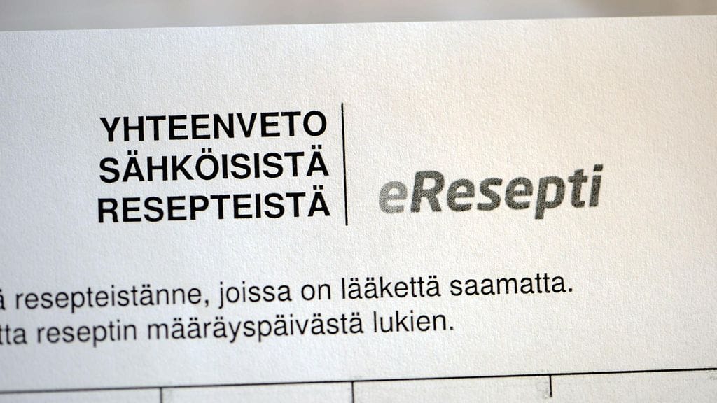 Kuvassa reseptinkirjoitusoikeuden saaneen sairaanhoitajan kirjoittama eResepti eli sähköinen resepti.