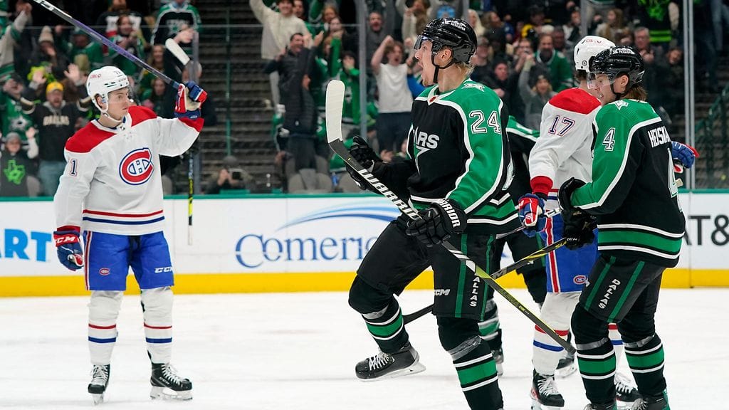 Roope Hintz iski kaksi osumaa Dallasin voitossa Montrealista.