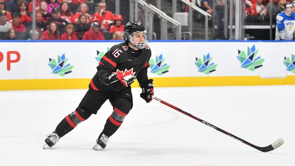 Connor Bedard, 17, tehtaili seitsemän pistettä Saksaa vastaan pelatussa ottelussa.