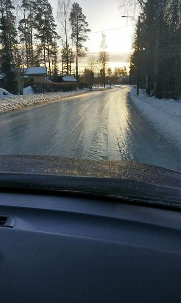 Hämeenlinnan Vanajanlinnantie jäässä