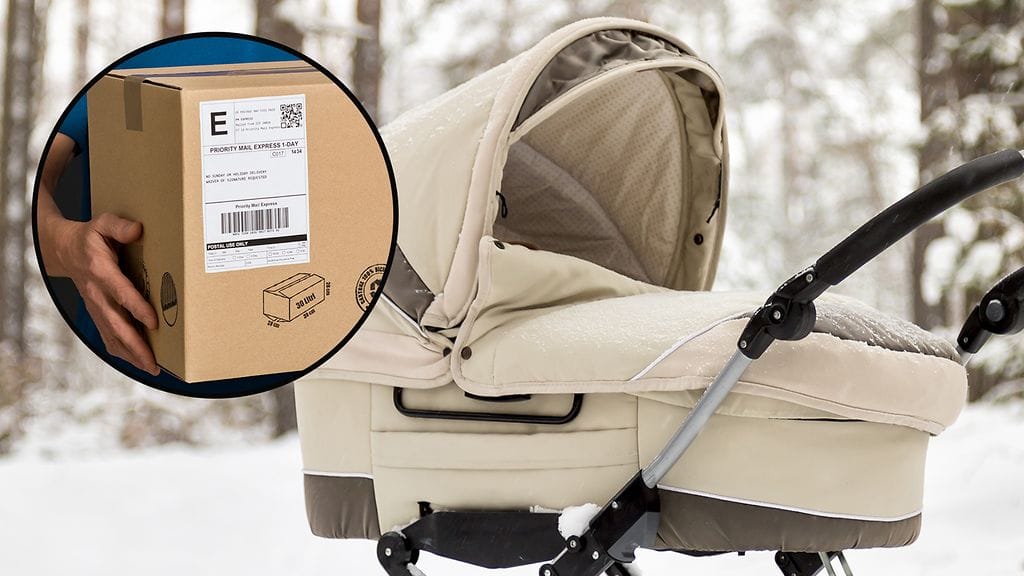 Kuski erehtyi jättämään lähetyksen vaunuissa nukkuvan vauvan päälle Ruotsissa. Kuvituskuva.