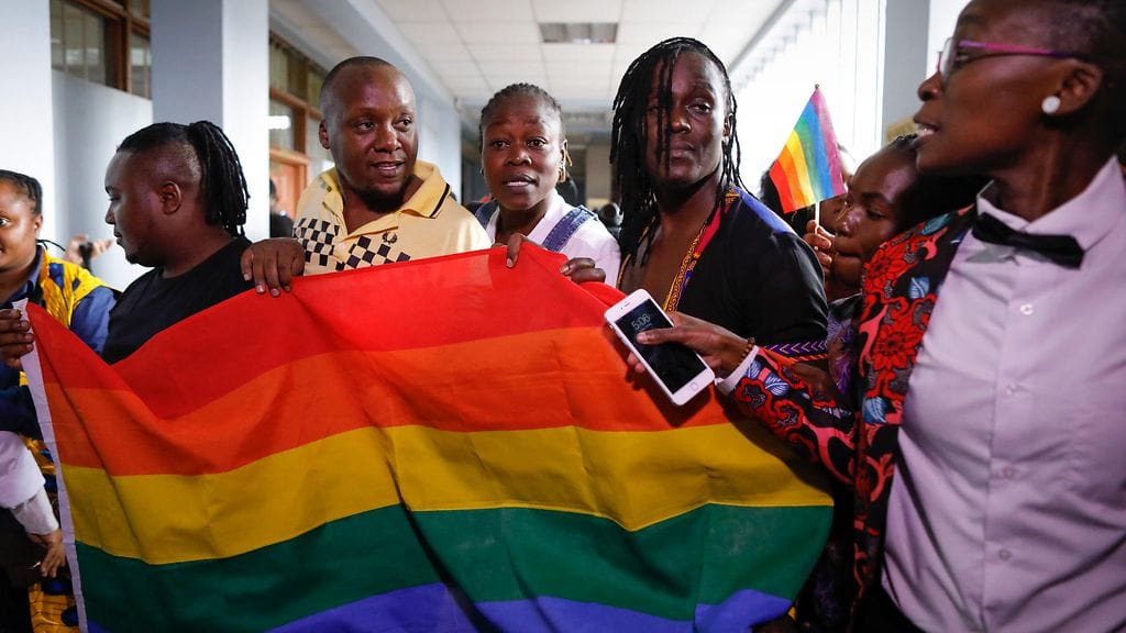 LGBT-aktivisteja Kenian pääkaupungissa Nairobissa 2019.