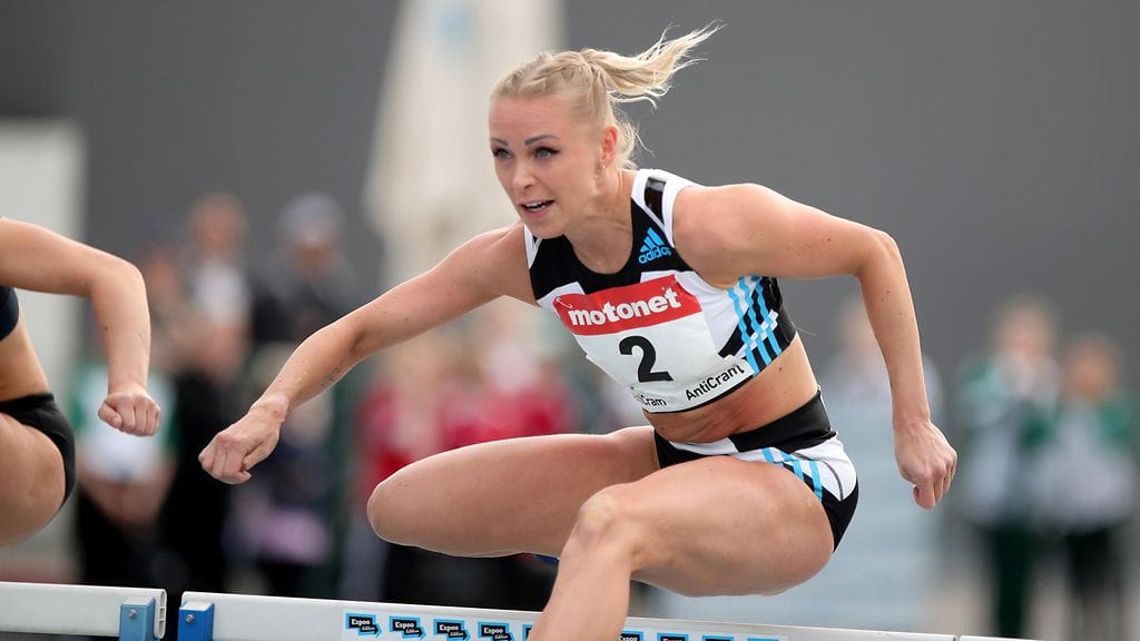 Annimari Korte oli tyytyväinen ennätykseensä, joskaan EM-raja ei alittunut.