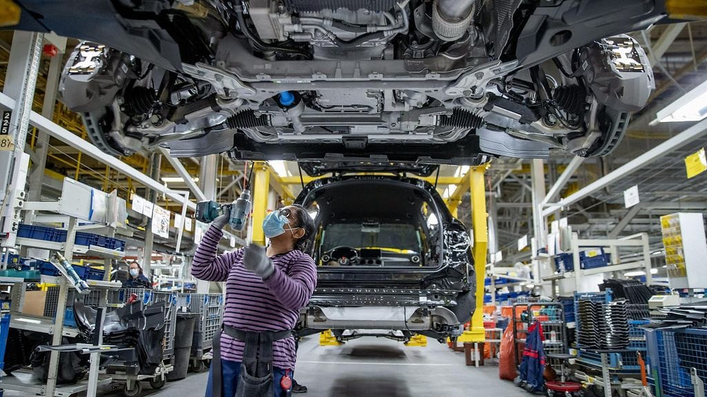 Valmet Automotiven Uudenkaupungin autotehdas 9. marraskuuta 2021.