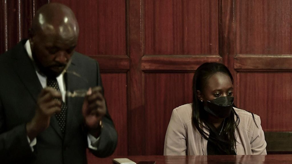 Maxine Wahome (oik.) on epäiltynä murhasta.