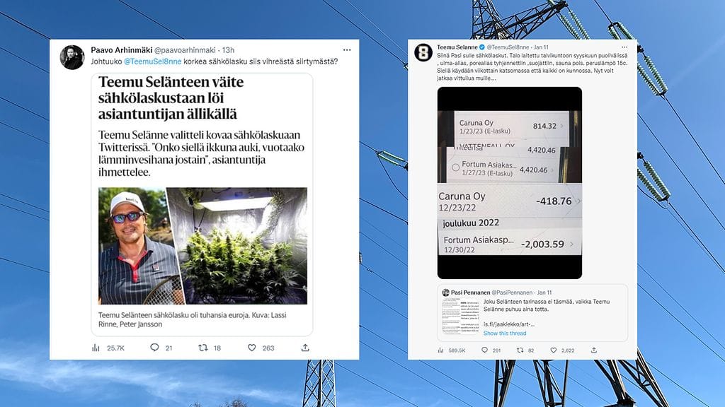 Paavo Arhinmäki ei jäänyt sanattomaksi Teemu Selänteen sähkölaskun edessä.