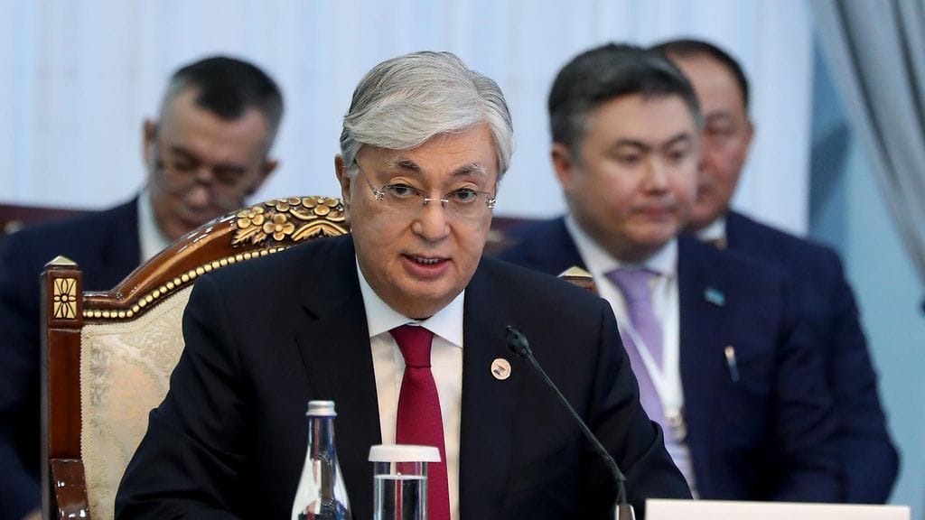 Kuvassa Kazakstanin presidentti Kasym-Zhomart Tokajev joulukuussa 2022.