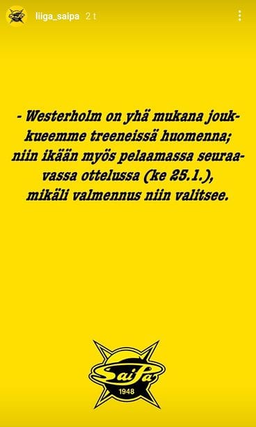 Westerholm, SaiPa