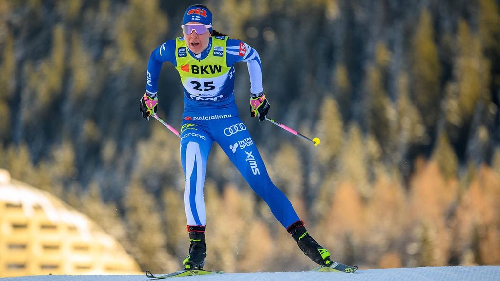 Kerttu Niskanen oli paras suomalainen Les Roussesin 10 kilometrin vapaan hiihtotavan maailmancup-kilpailussa.