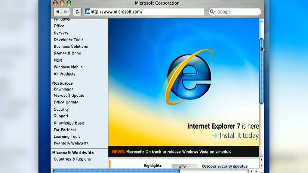 Windows Internet Explorer on verkkoselain.