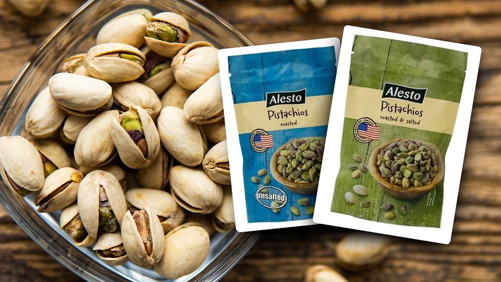 Lidl vetää myynnistä Alesto-merkin alla myytyjä kuorittuja pistaasipähkinöitä.
