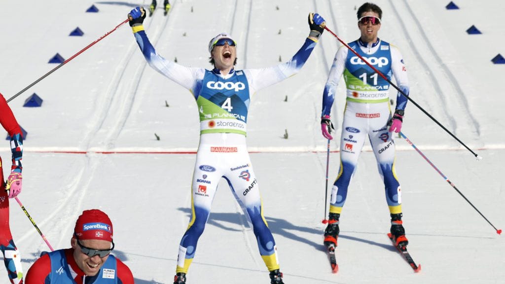 William Poromaa tuuletti villisti mitaliaan.