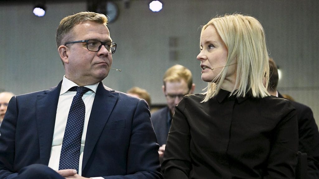 Kokoomuksen Petteri Orpo ja perussuomalaisten Riikka Purra joulukuussa 2022.