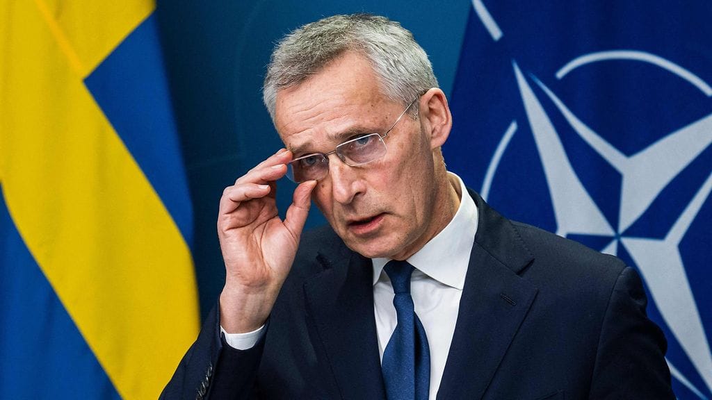 Naton pääsihteeri Jens Stoltenberg puhui yhteisessä lehdistötilaisuudessa Ruotsin pääministerin kanssa Tukholmassa tänään 7. maaliskuuta 2023.