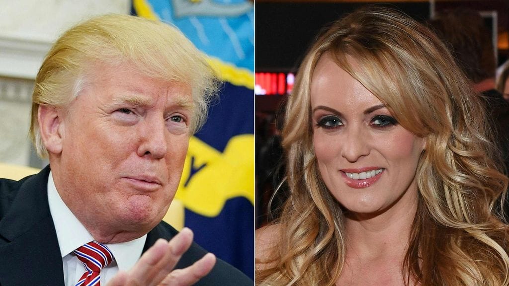 LK 20.3.2023 Yhdysvaltain ex-presidentti Donald Trump ja aikusiviihdetähti Stormy Daniel.