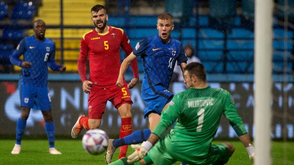 Oliver Antman iski maalin A-maaotteludebyytissään viime syksynä Montenegroa vastaan.