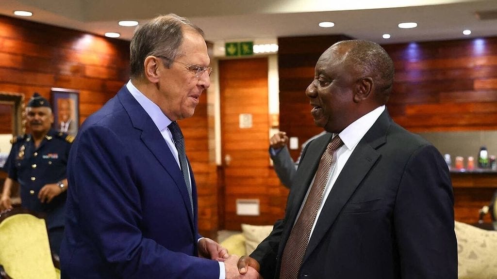 Venäjän ulkoministeri Sergei Lavrov ja ANC-puoluetta edustava Etelä-Afrikan presidentti Cyril Ramaphosa tapasivat tammikuussa Etelä-Afrikassa.