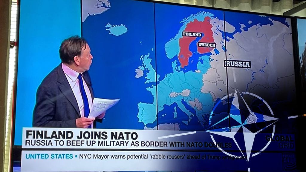 Suomen ja Ruotsin sijainti kartalla menivät ranskalaiskanavalla sekaisin.