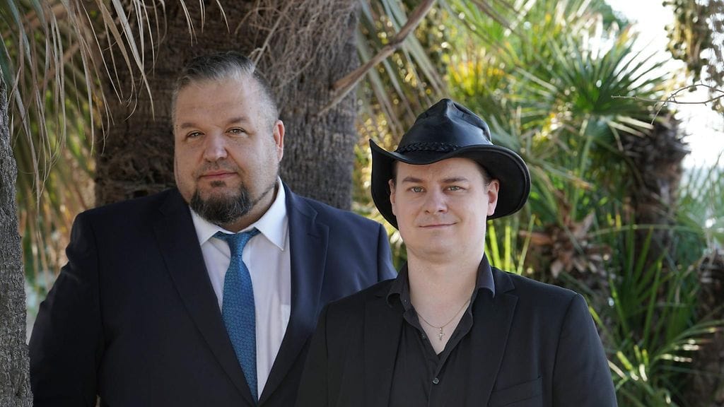 Timo Puustinen ja Miika J. Norvanto, Kajawood Studios, 18. toukokuuta 2022.