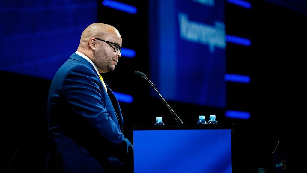 Harri Vuorenpää (ps.) on toiminut perussuomalaisten Pirkanmaan piirin puheenjohtajana vuosina 2018-2021. KUVA: SAMPPA TOIVONEN/AOP