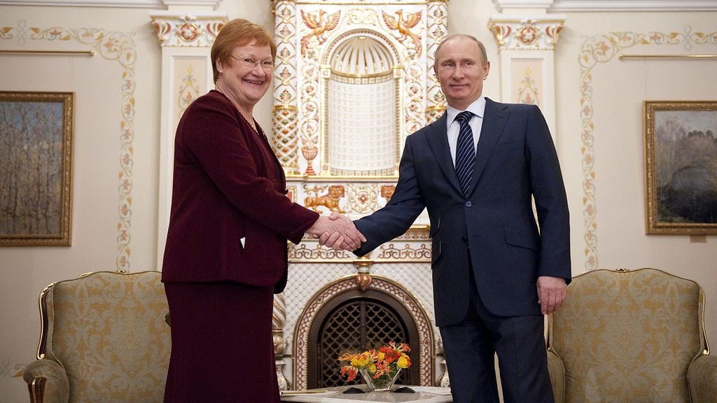 Presidentit Tarja Halonen ja Vladimir Putin 2012.