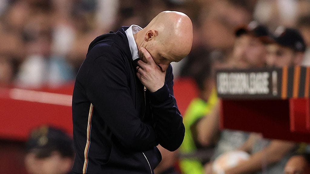 Erik ten Hag oli tyytymätön Manchester Unitedin iskukykyyn Sevillan illassa.